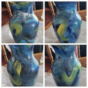 Painted vase titled "Van Gogh"